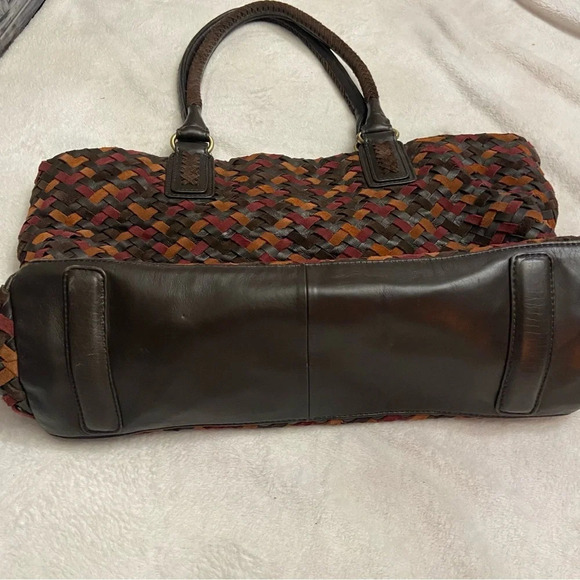 Sondra Roberts woven leather top handle handbag purse - Picture 3 of 10